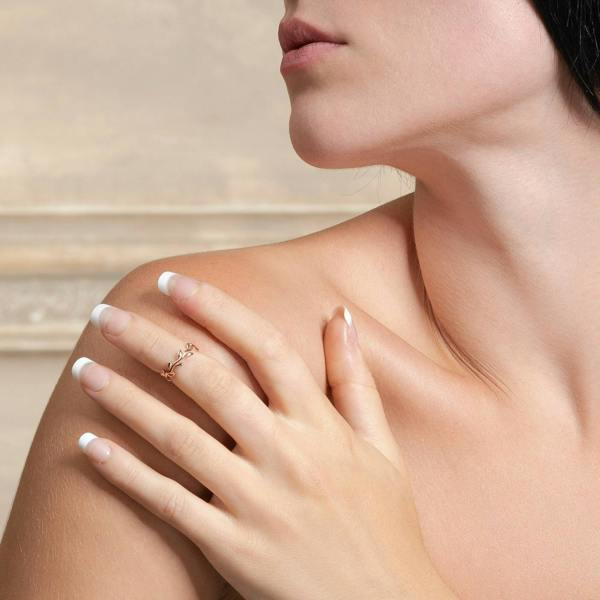 Adjustable Rose Gold Leaf Toe Ring for Women - namana.london