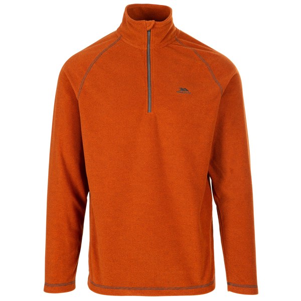 Trespass Mens Keynote Anti Pilling 1/4 Zip Fleece Top - Burnt Orange