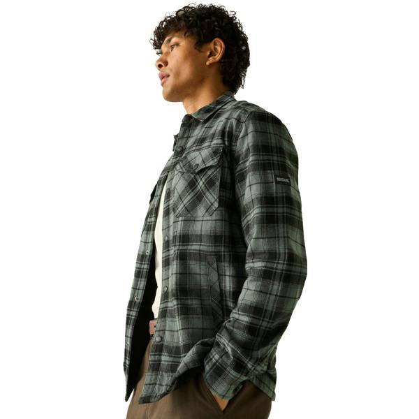 Regatta Mens Spennith Shacket Checked Shirt - Dark Forest/Black - 