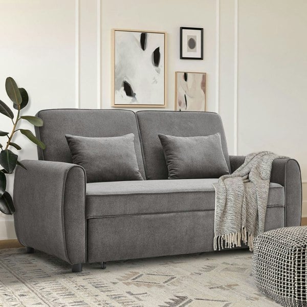3 in 1 Grey Convertible Sofa Bed lounger 164cm Wide Sofa Beds Living and Home 