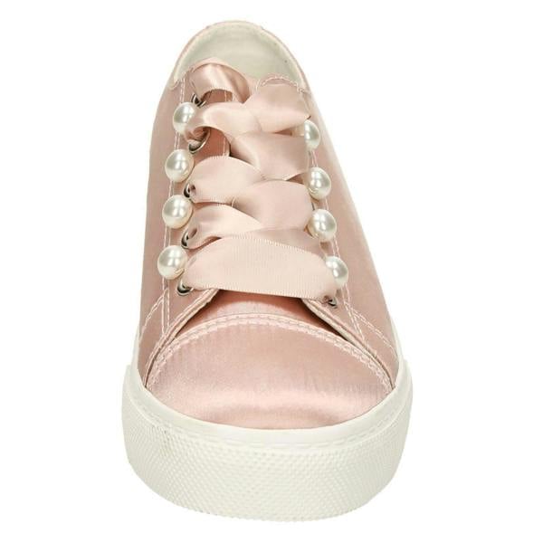 Spot On Ladies Spot On Ribbon Lace Up Pumps