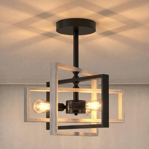 HOMCOM Ceiling Light Fixtures, 3 E14 Sockets, Bulbs Not Included