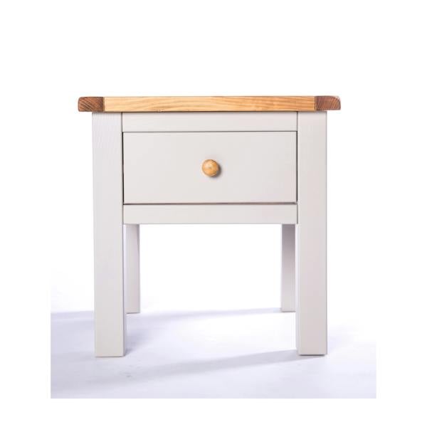 Argenta Light Grey 1 Drawer Side Table Wood Knob