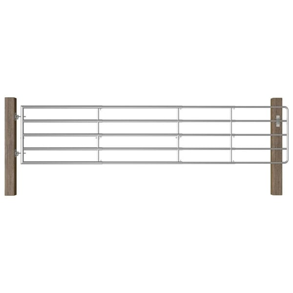 Berkfield 5 Bar Field Gate Steel (150-400)x90 cm Silver