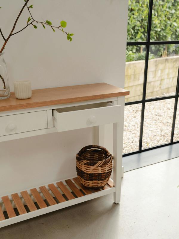 Statement Furniture Ludlow White Console Table with Storage