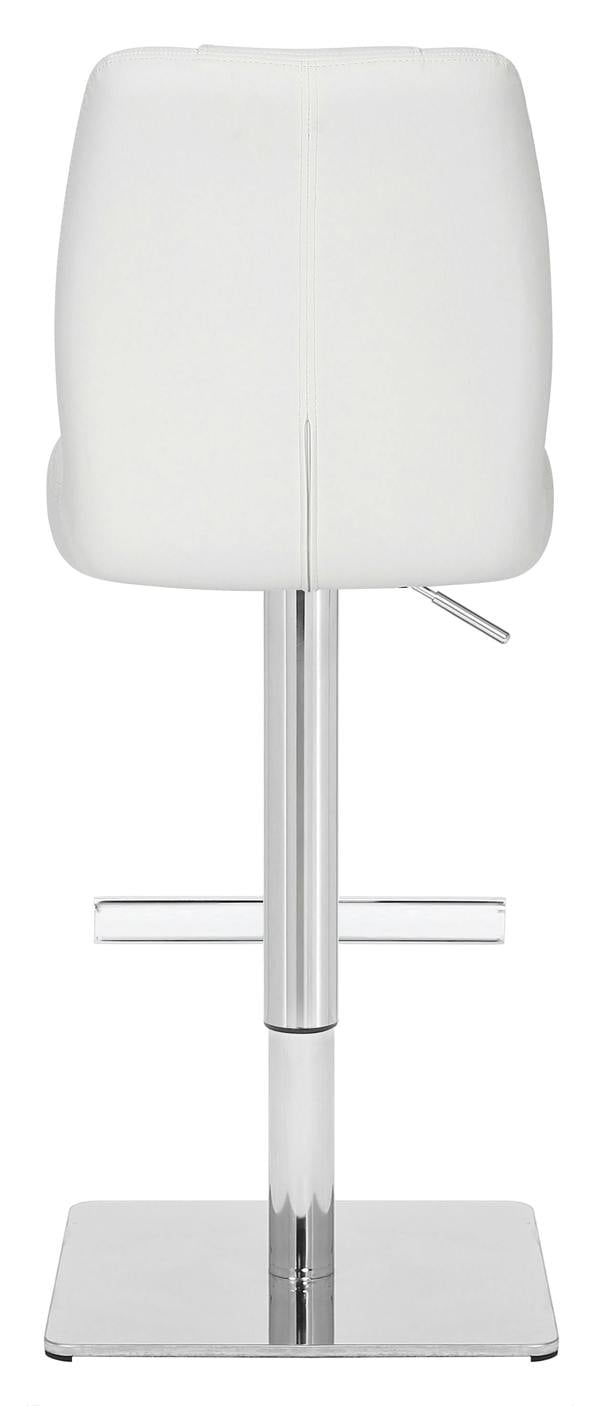 Lamboro Ravenna Deluxe Breakfast Bar Stool, Chrome Footrest, Height Adjustable Swivel Gas Lift, Home Bar & Kitchen Barstool, White