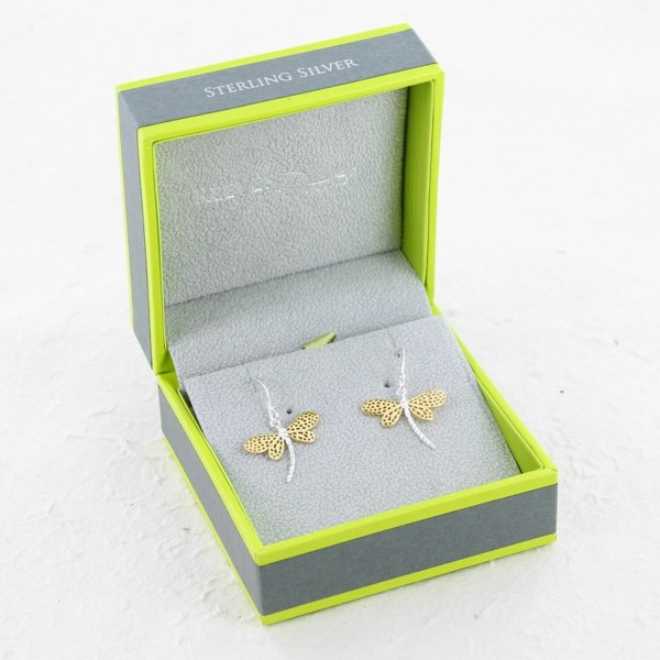 Dragonfly Sterling Silver Drop Earrings - Reeves & Reeves