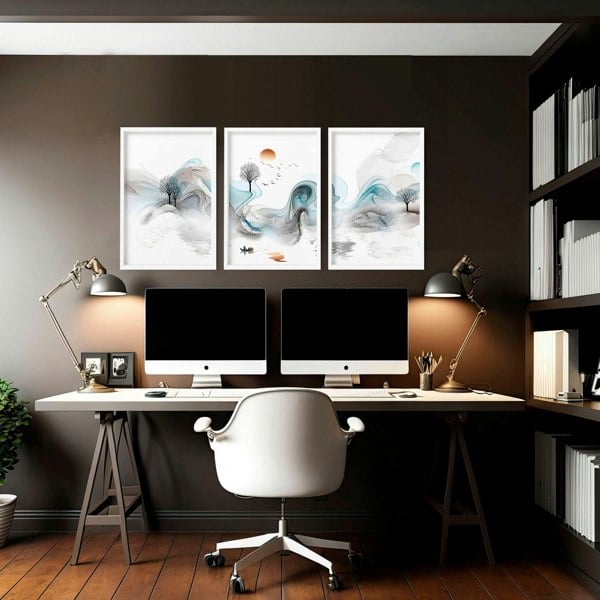 Home office prints | set of 3 framed wall art