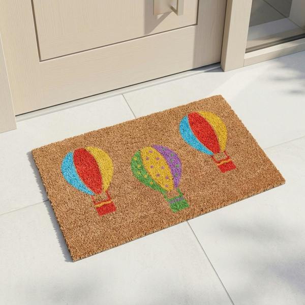 Garden Greatness Hot Air Balloons Natural Coir Doormat