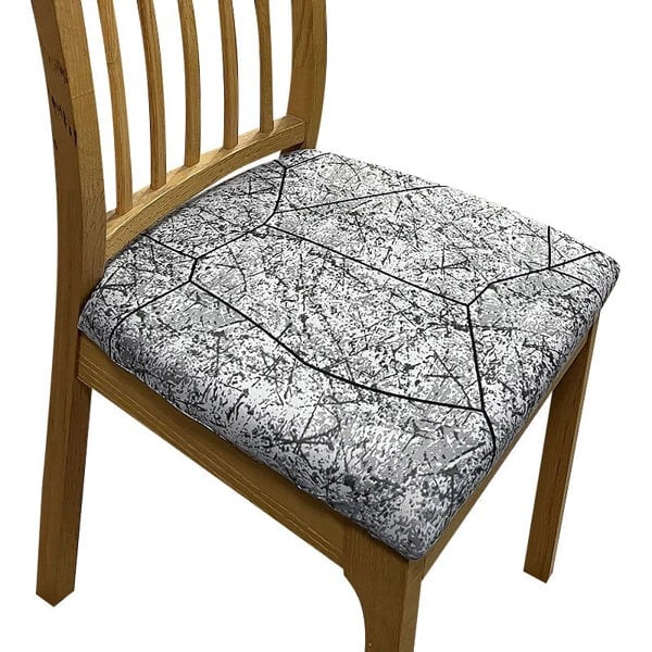 Anyseat Chair Cover Dark Gray Crack Stone Print Stretch Seat Cover for Home Dinning Kitchen Washable Removable