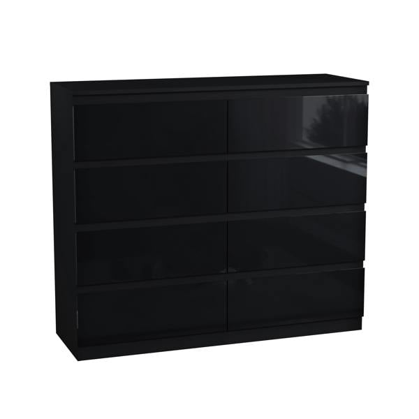 Vida Designs Glinton 8 Drawer Chest, Black