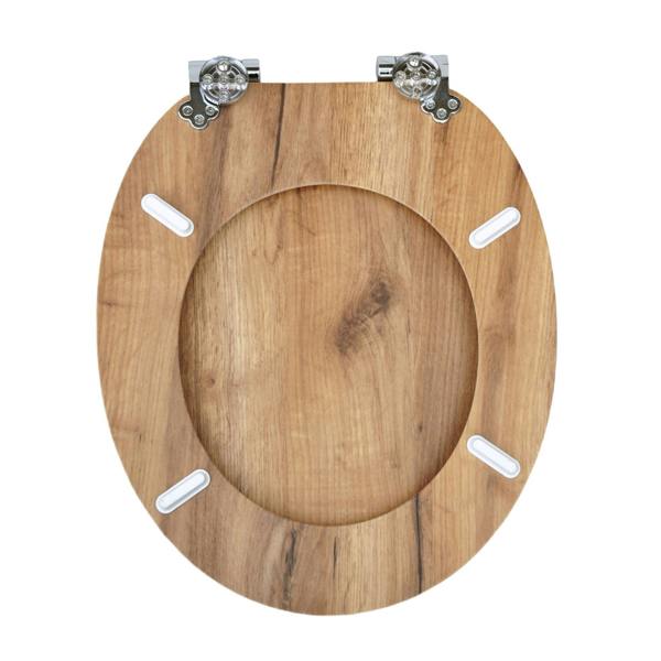RTS Teak Oak MDF Close Toilet Seat