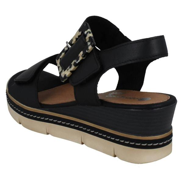Remonte Ladies Remonte Leather Wedge Sandals D2L53