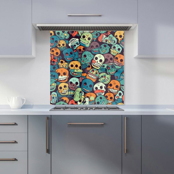 Warren Reed - Designer Smiling Skulls Pattern Kitchen Splashback