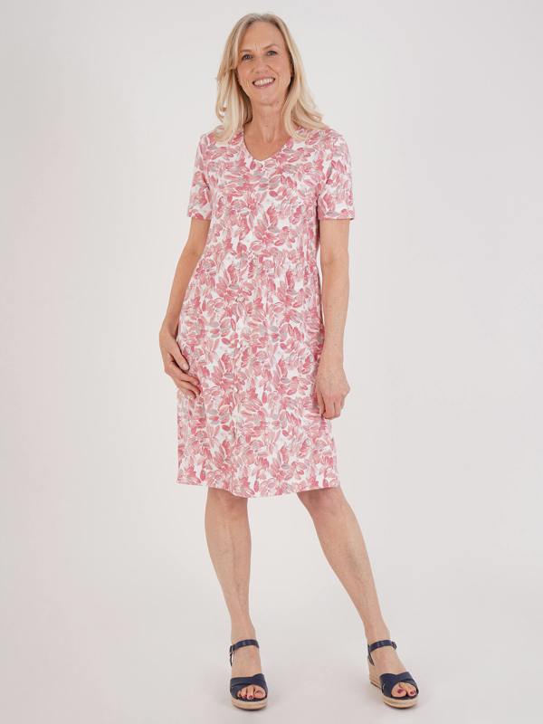 TIGI Floral Mock Placket Detail Dress