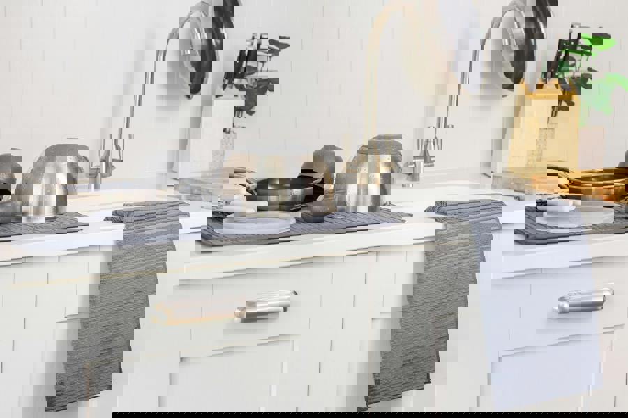 KitchenAid Set of 2 Sink Drying Mats, Charcoal Grey