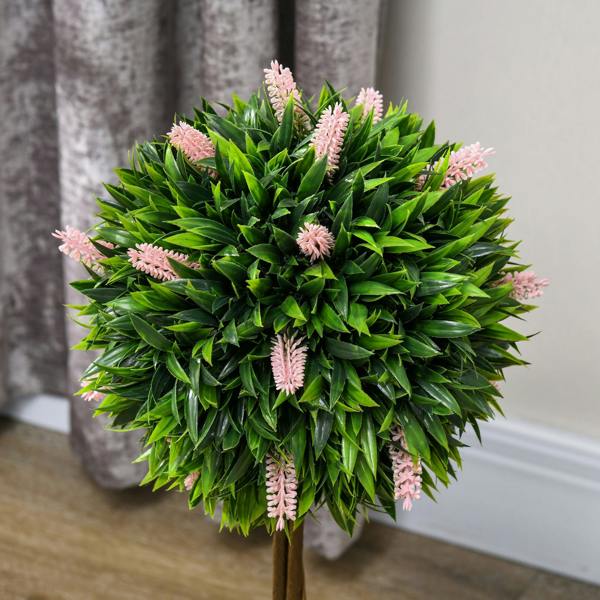 Wyld Haus Yodina Set Of 2 Artificial Flower Ball Trees In Pink With Pots For Indoor And Outdoor Styling 60cm