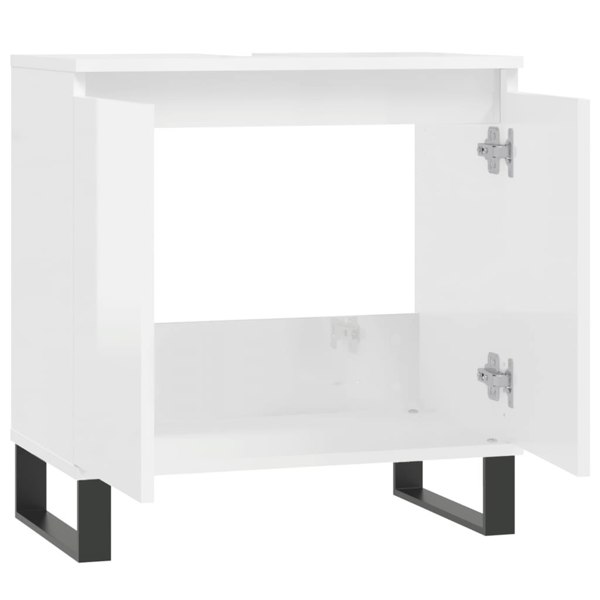 Berkfield Bathroom Cabinet High Gloss White 58x33x60 cm Engineered Wood
