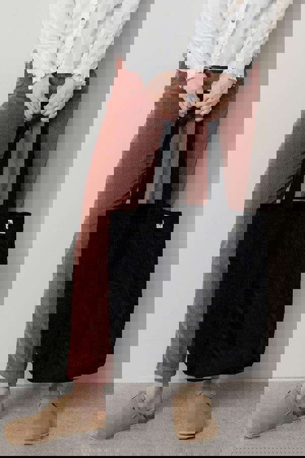 Lily & Me Jumbo Cord Tote Bag Black