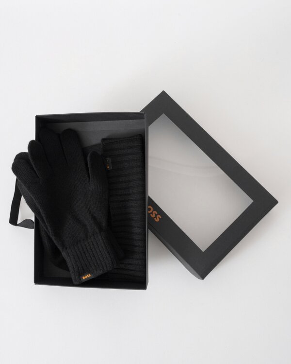 BOSS Orange Mens Kalipso Glove & Hat Set - Black 001