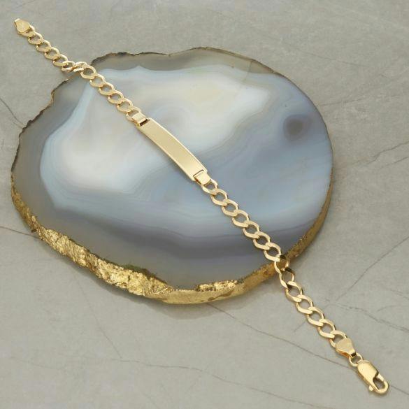 Christopher James of London 9ct Yellow Gold Ladies Curb ID Bracelet With Optional Engraving