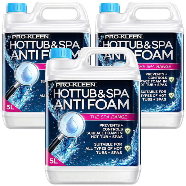ProKleen Pro-Kleen Hot Tub & Spa Anti Foam for All Hot Tubs & Spas-Easy to Use 5L, Clear (15 Litres)