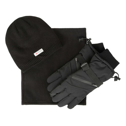 Mountain Warehouse Mens Waterproof Windproof Ski Accessory Set - Black - Black