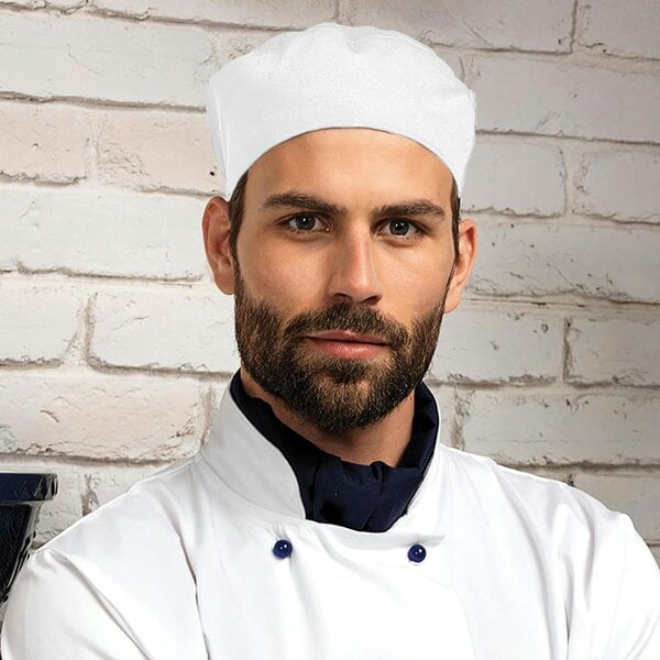 Premier Unisex Chefs Skull Cap - White