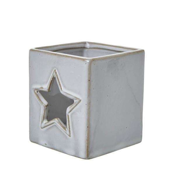 Hill Interiors Ceramic Star Tea Light Holder - White - 
