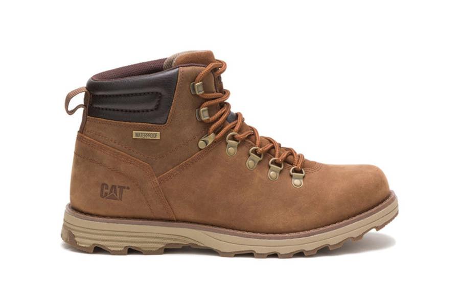 Caterpillar CAT (Caterpillar) Mens Sire Waterproof Brown Sugar Leather CAT Safety Work Boots