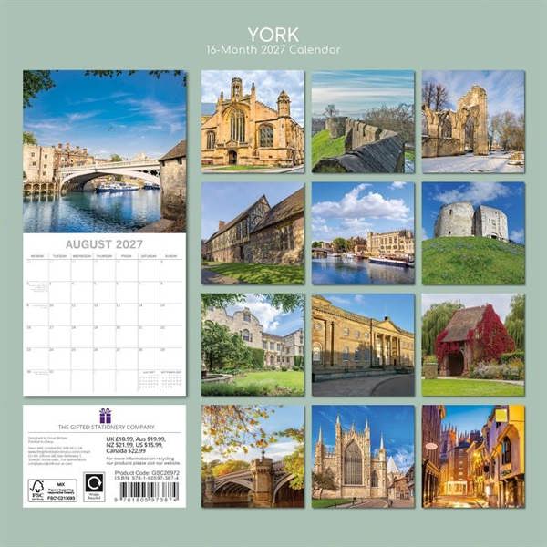 York Calendar 2027, Wall Calendars, Month To View, Travel, Gift