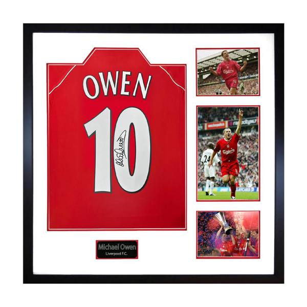 Michael Owen Signed Liverpool Shirt Elite Frame