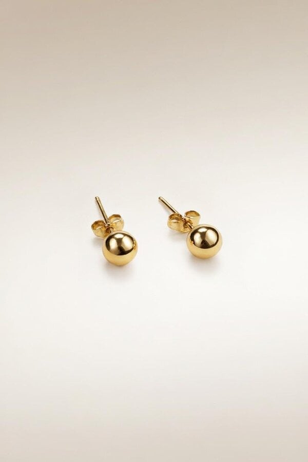 The Colourful Aura 18ct Gold Plated Classic Ball Stud Earrings