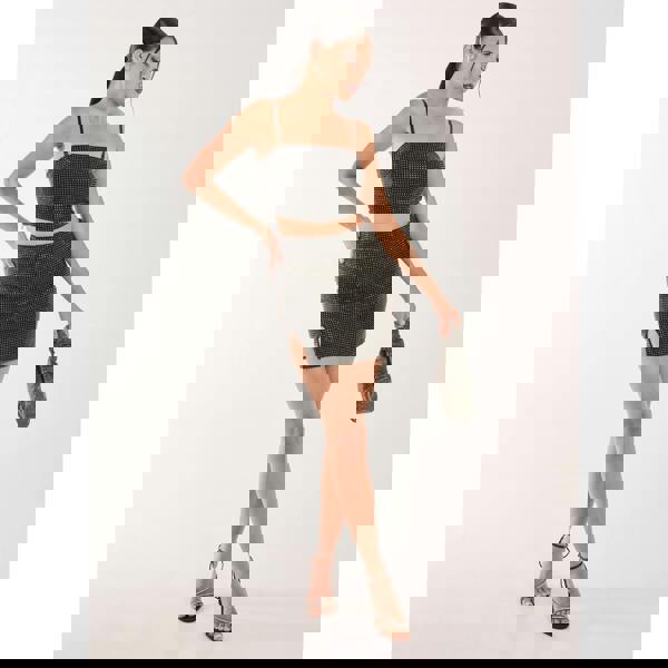 Pink Vanilla Split Front Diamante Mini Skirt