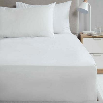 Percale Flat Sheet - White - Single