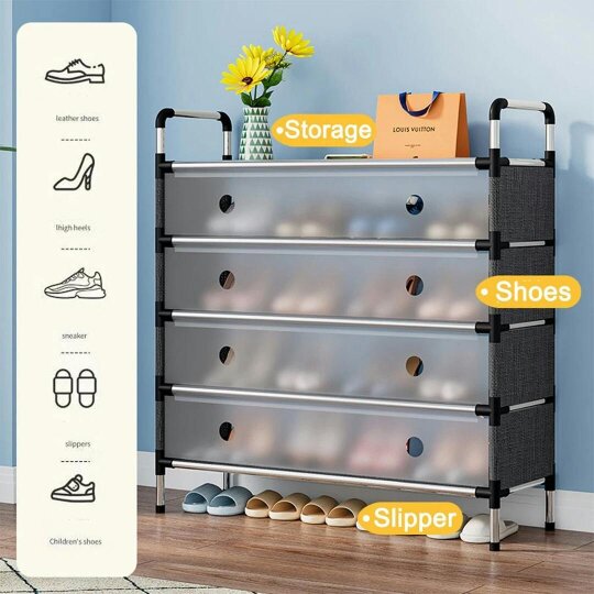 Havendro Cabinet Storage Organiser Shoe Rack Stand Holder w/ Dust-proof Cover