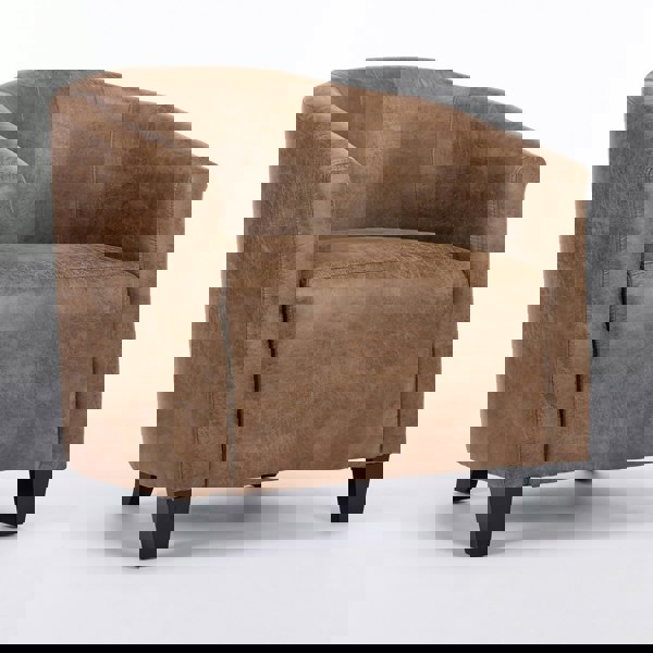 Furniture One Bronzing Fabric Tub Chair, Upholstered Armchair, Padded Barrel Club Chair