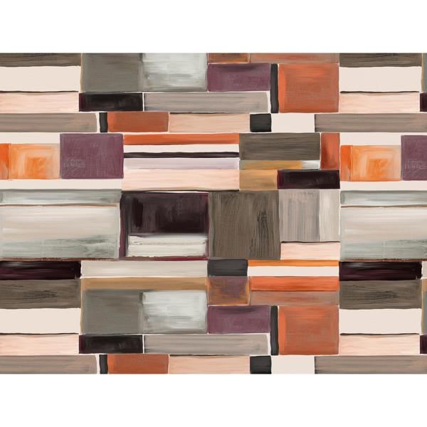 Grandeco Retro Colour Blocks 7 panel Textured Mural, Multi 3.71 x 2.8m