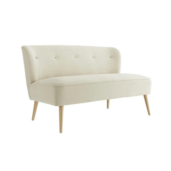Wyld Haus Hettie Ivory 2 Seater Love Sofa Wooden Legs