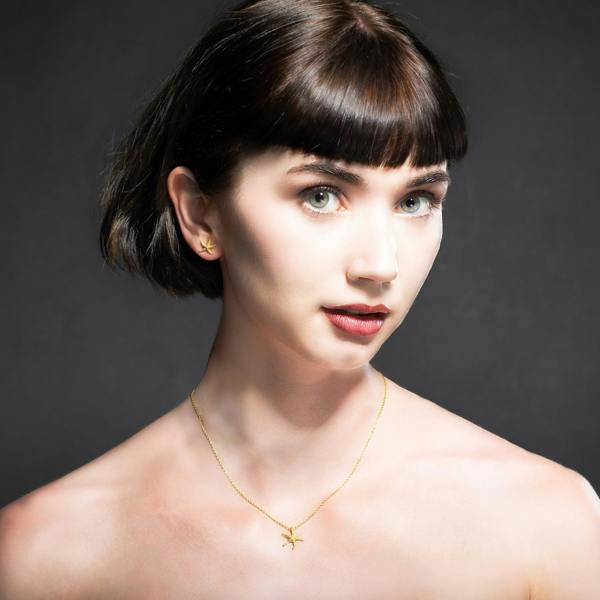 Gold Starfish Pendant Necklace - namana.london