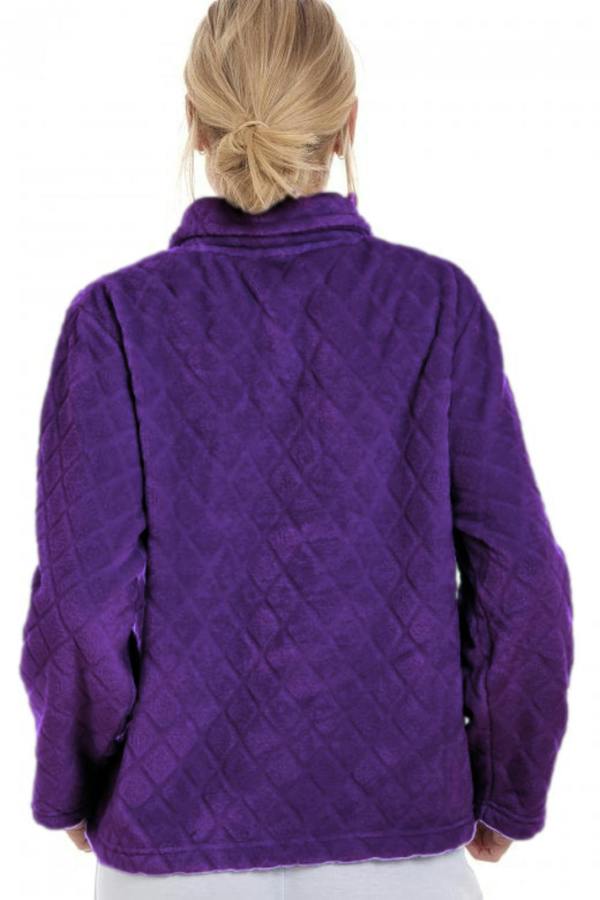 Camille Women's Supersoft Diamond Print Bed Jacket with Pockets