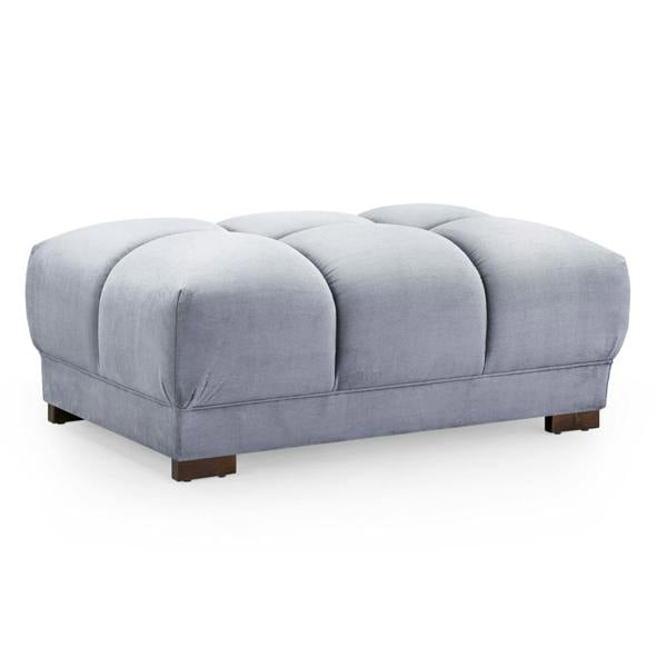 Furnishings For Less Zura Plush Velvet Large Footstool Sofa Accessory | Cream, Grey or Mocha