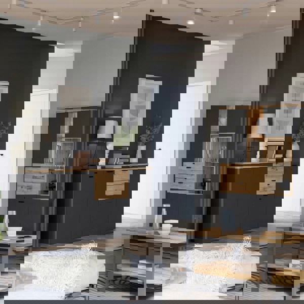 Furniture To Go Klara 4 Door 2 Drawer Chest in Grey and Oak