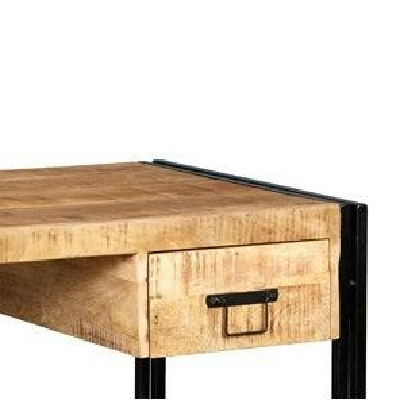 Wyld Haus Toivakka Industrial Reclaimed Wood and Metal Desk 2 Drawers