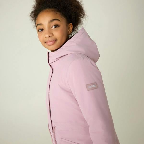 Regatta Childrens/Kids Vallina Insulated Waterproof Jacket - Powder Lilac/Fig - 