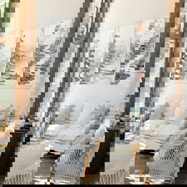 Modern Living Room Art | Set of 3 Asian Inspired Wall art Prints