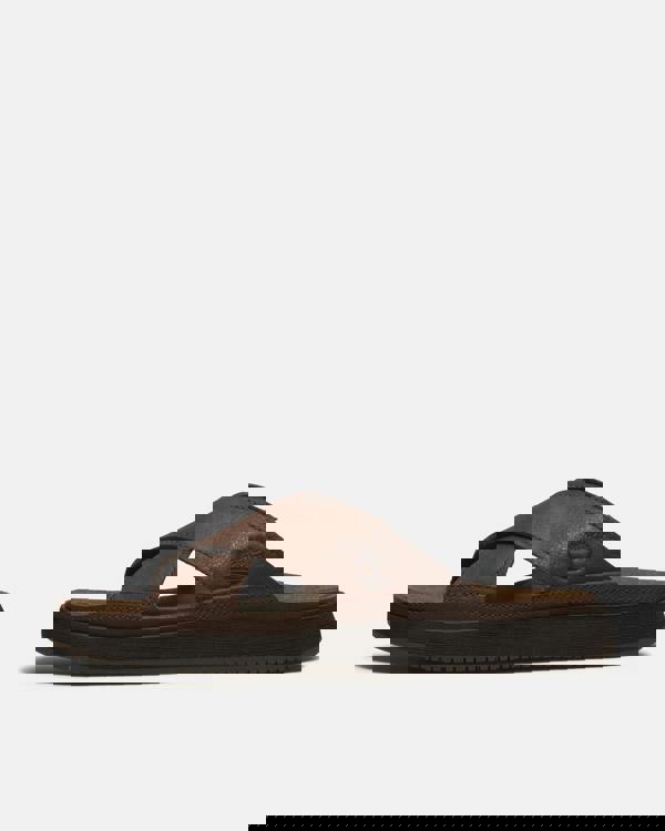 Timberland Casco Cove Cross Strap Full Grain Leather Mens Sandals - Dark Brown | CHO | Designer Mens Sandals