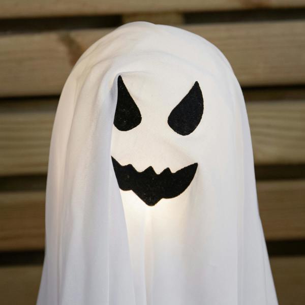Samuel Alexander 51cm Set of 3 Battery Powered Light up Ghost Halloween Path Lights with LEDs