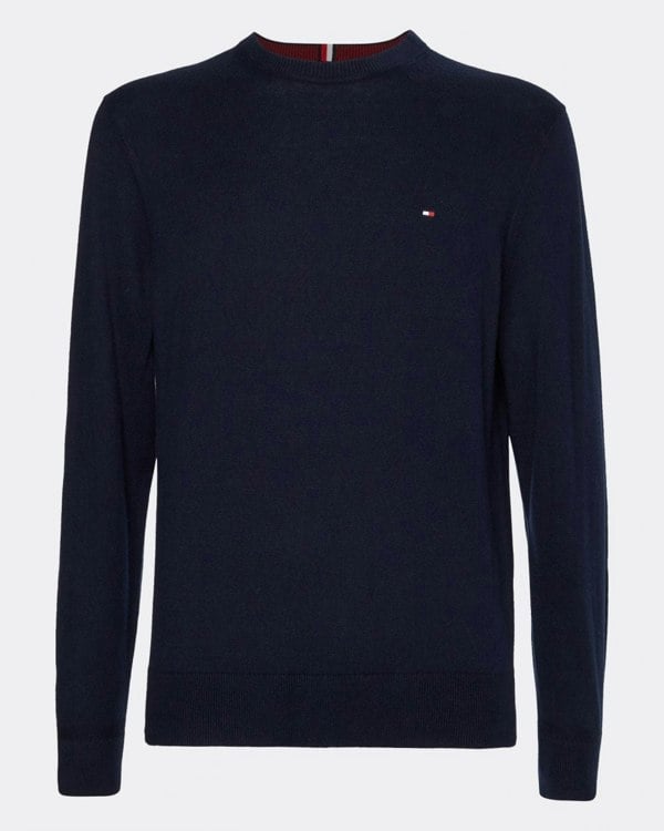 Tommy Hilfiger Organic Cotton Cashmere Mens Crew Sweater - Desert Sky