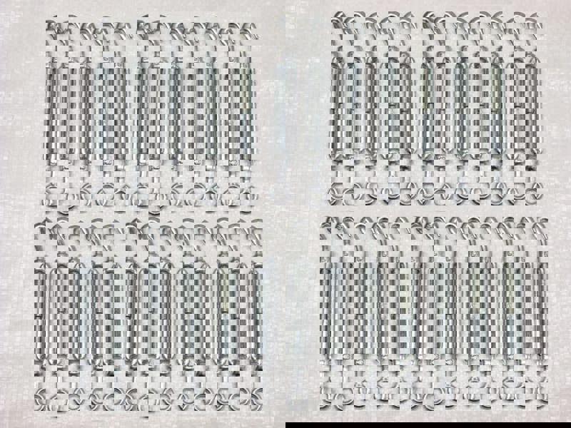 x25 M8 Galvanised Forged Straining Screw Hook Eye - Caravan Turnbuckle Open Body